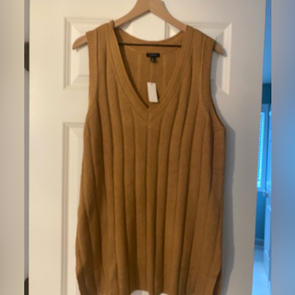 NWT Talbots camel colored sweater vest